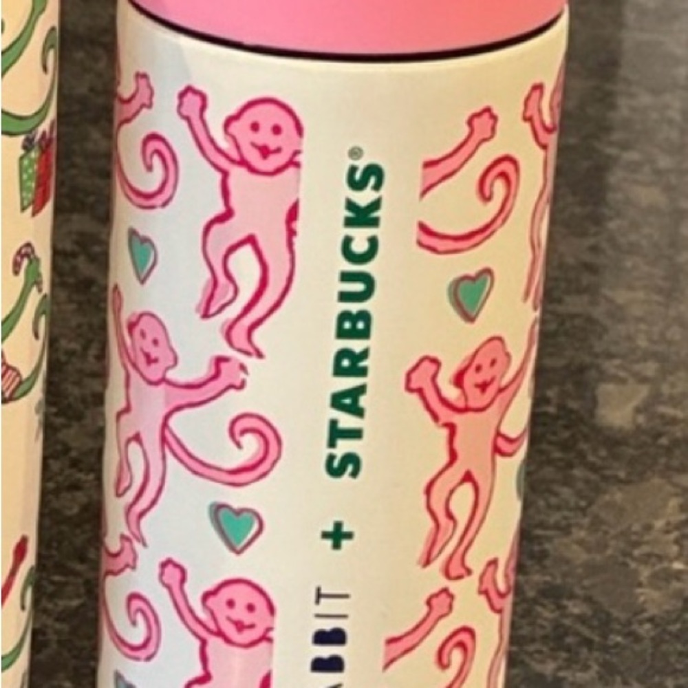 Starbucks Pink and White Monkey Tumbler